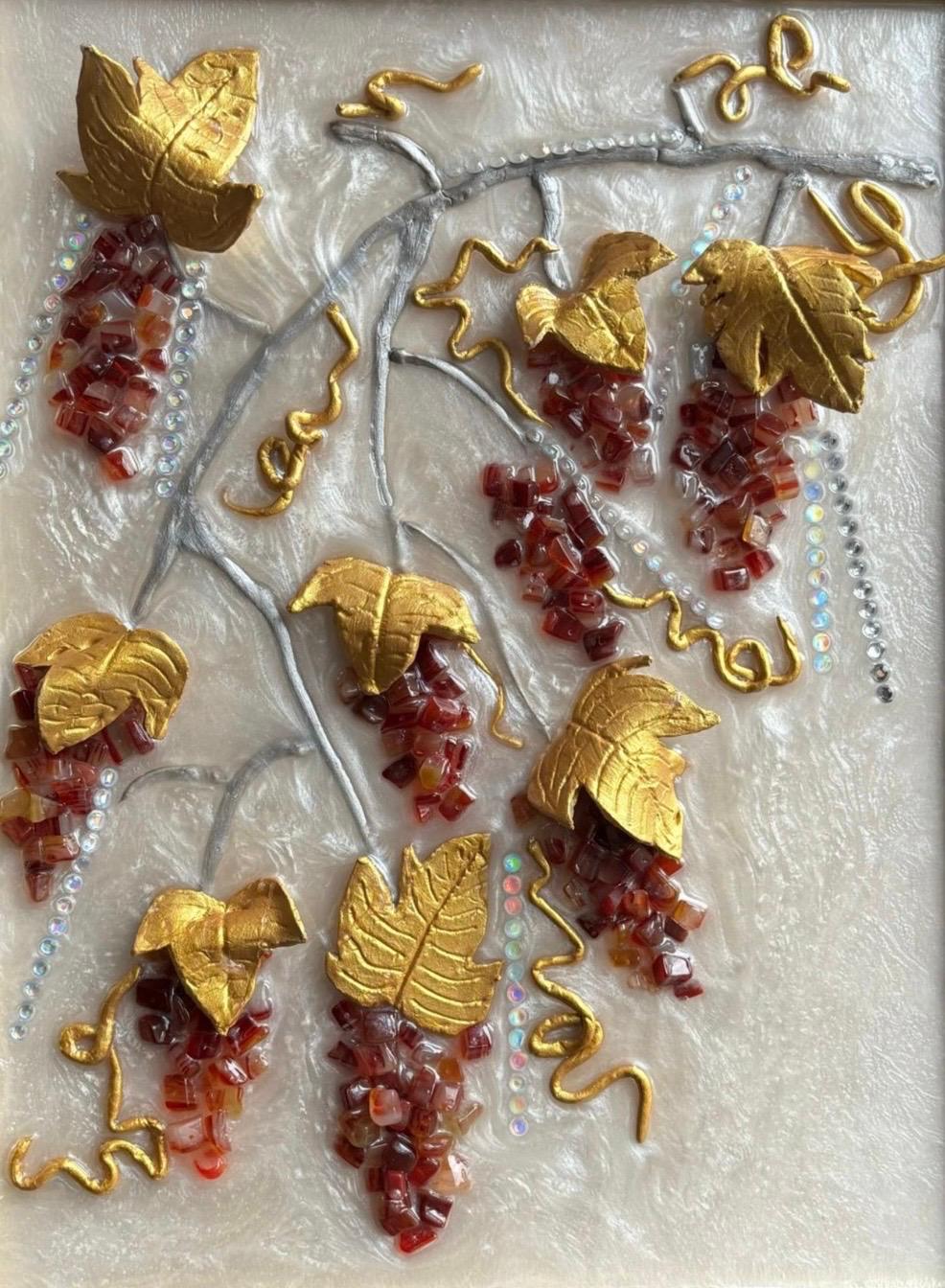 Vine of Crystal Dreams 2024 Plaster Epoxy Thodolite Garnet Crystals 45x35 €1200 Vine of Crystal Dreams